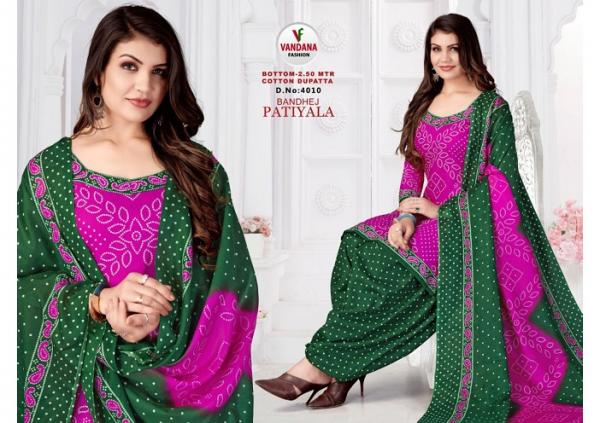 Vandana Bandhej Patiyala Vol-4 indo Cotton Patiyala Dress Material